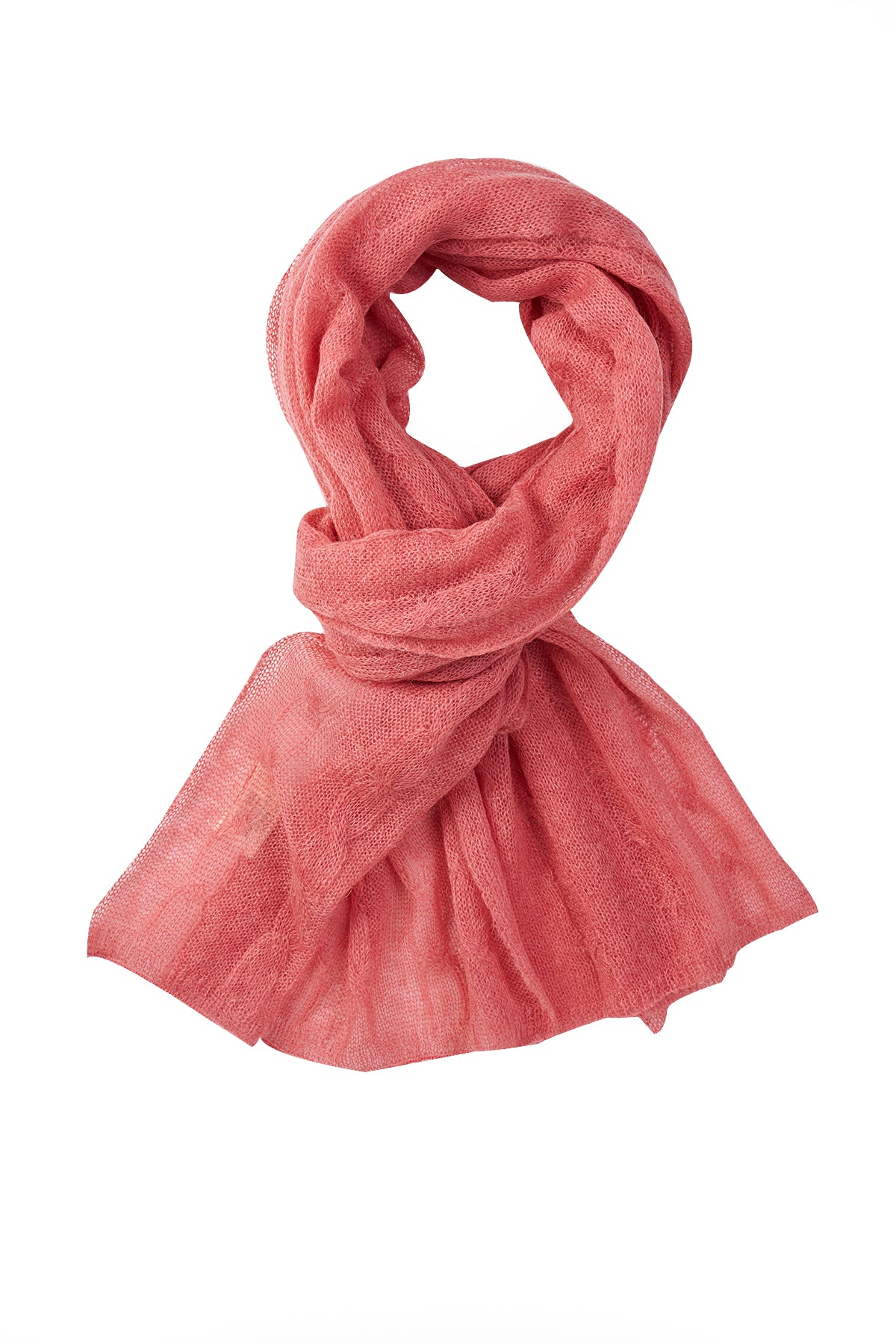 ARINNA SCARF PINK-CABLE KNIT