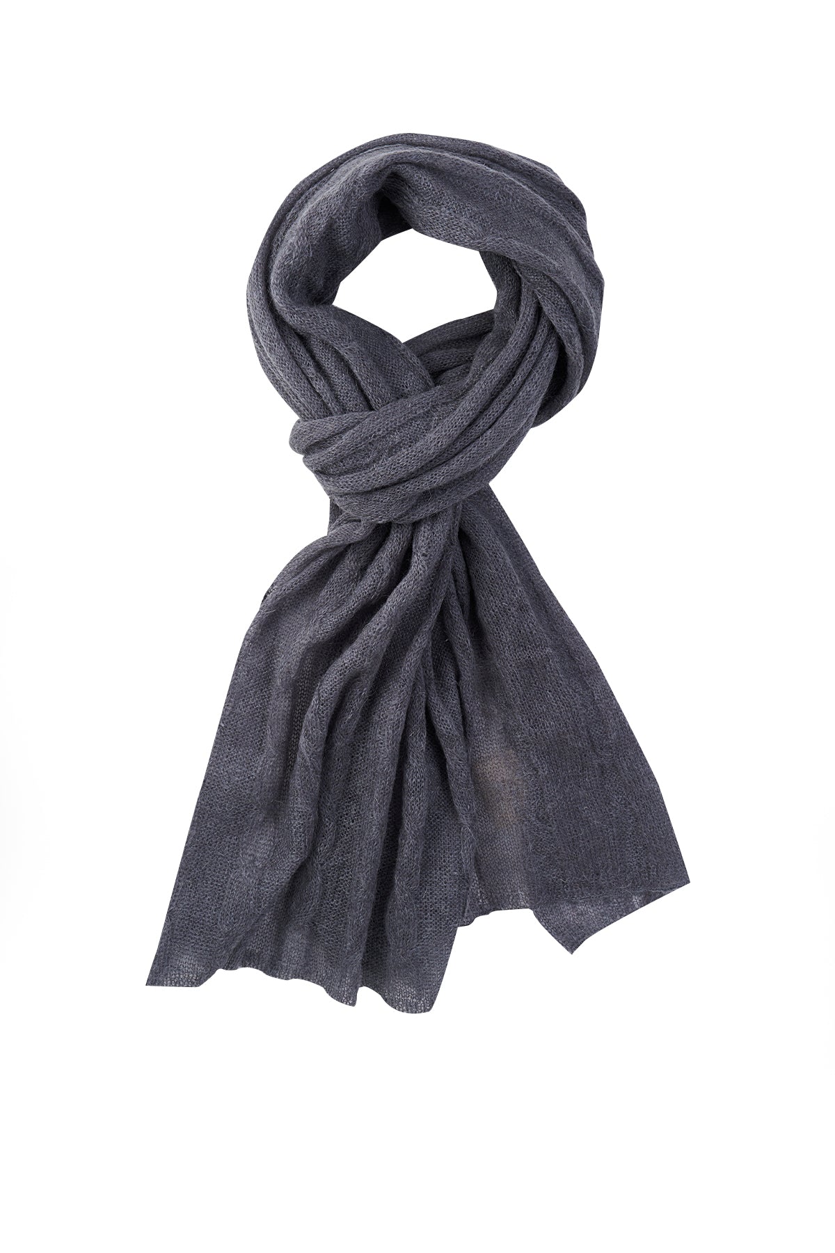 ASHINA SCARF GRAY-CABLE KNIT