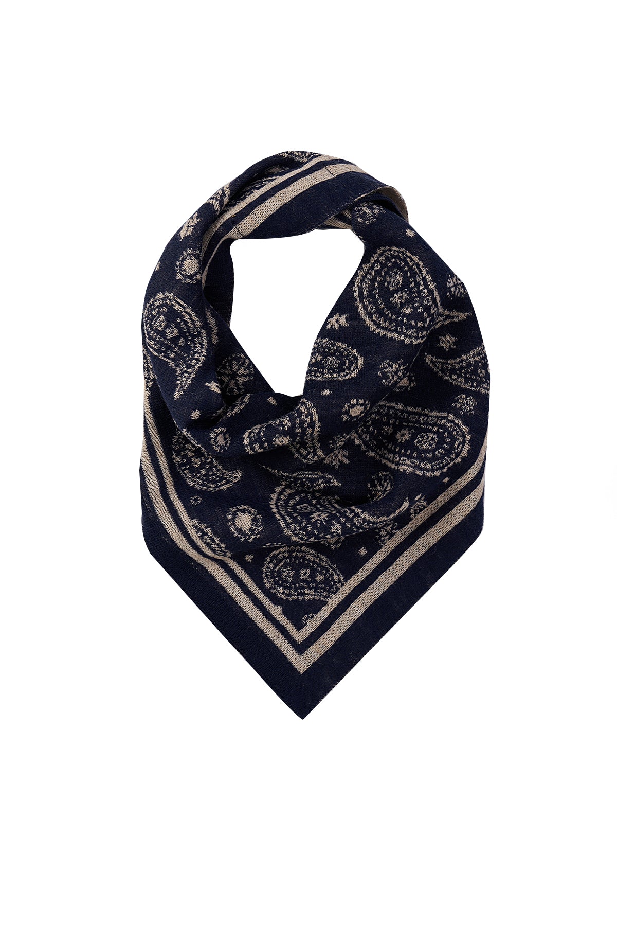 PATARA SQUARE FOULARD BLACK-BEIGE