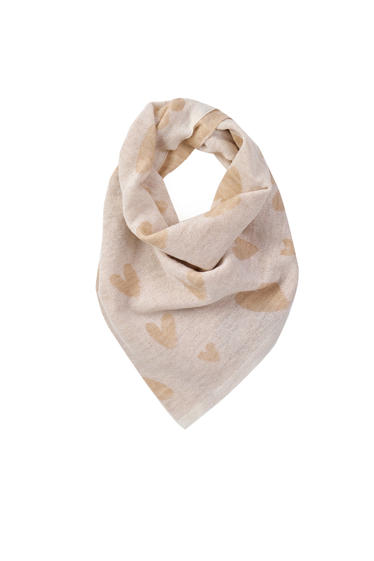 HEARTS SQUARE FOULARD ECRU-BEIGE