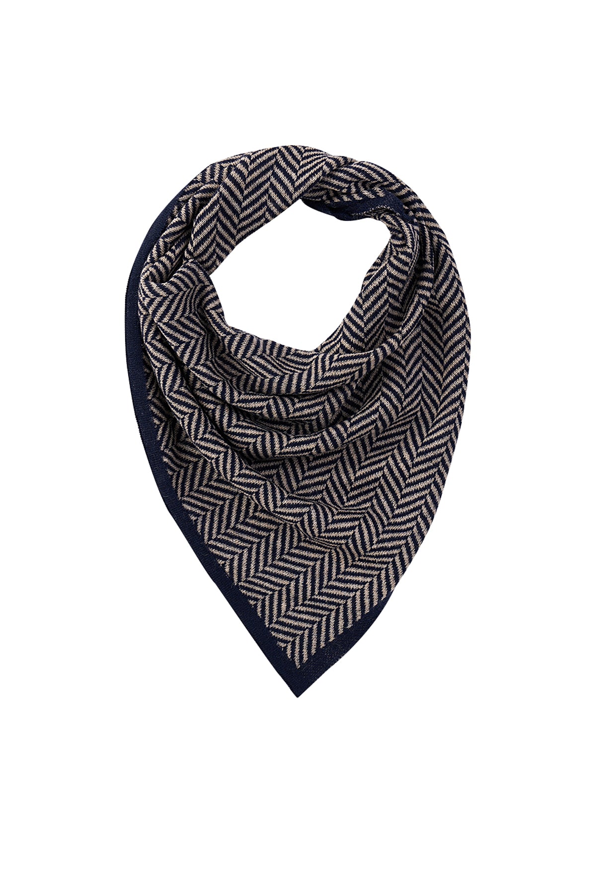 LYCIA SQUARE FOULARD NAVY-BEIGE