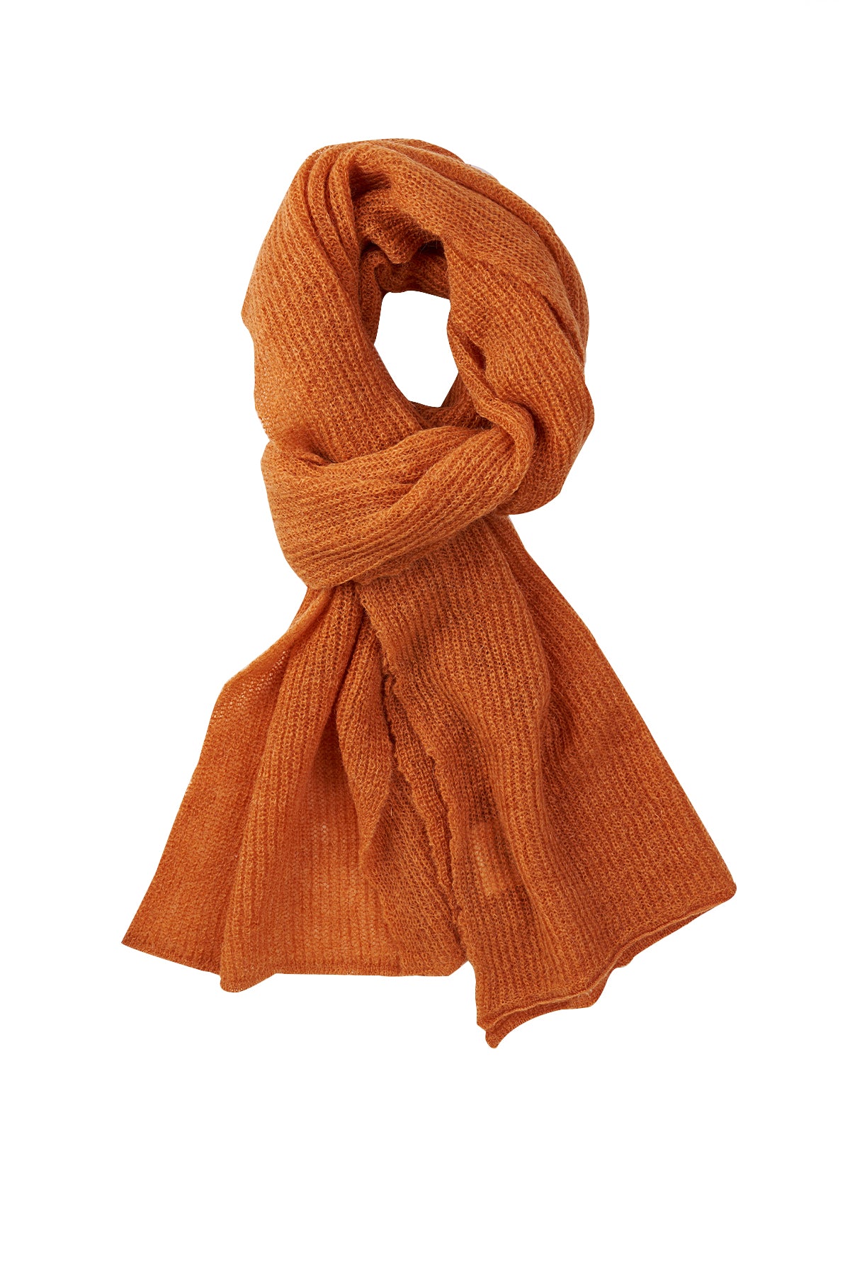 ARINNA SCARF ORANGE-CABLE KNIT