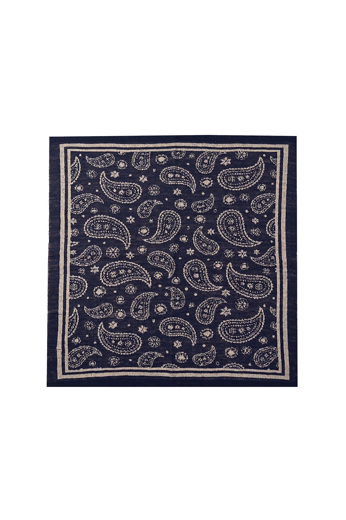 PATARA SQUARE FOULARD NAVY-BEIGE