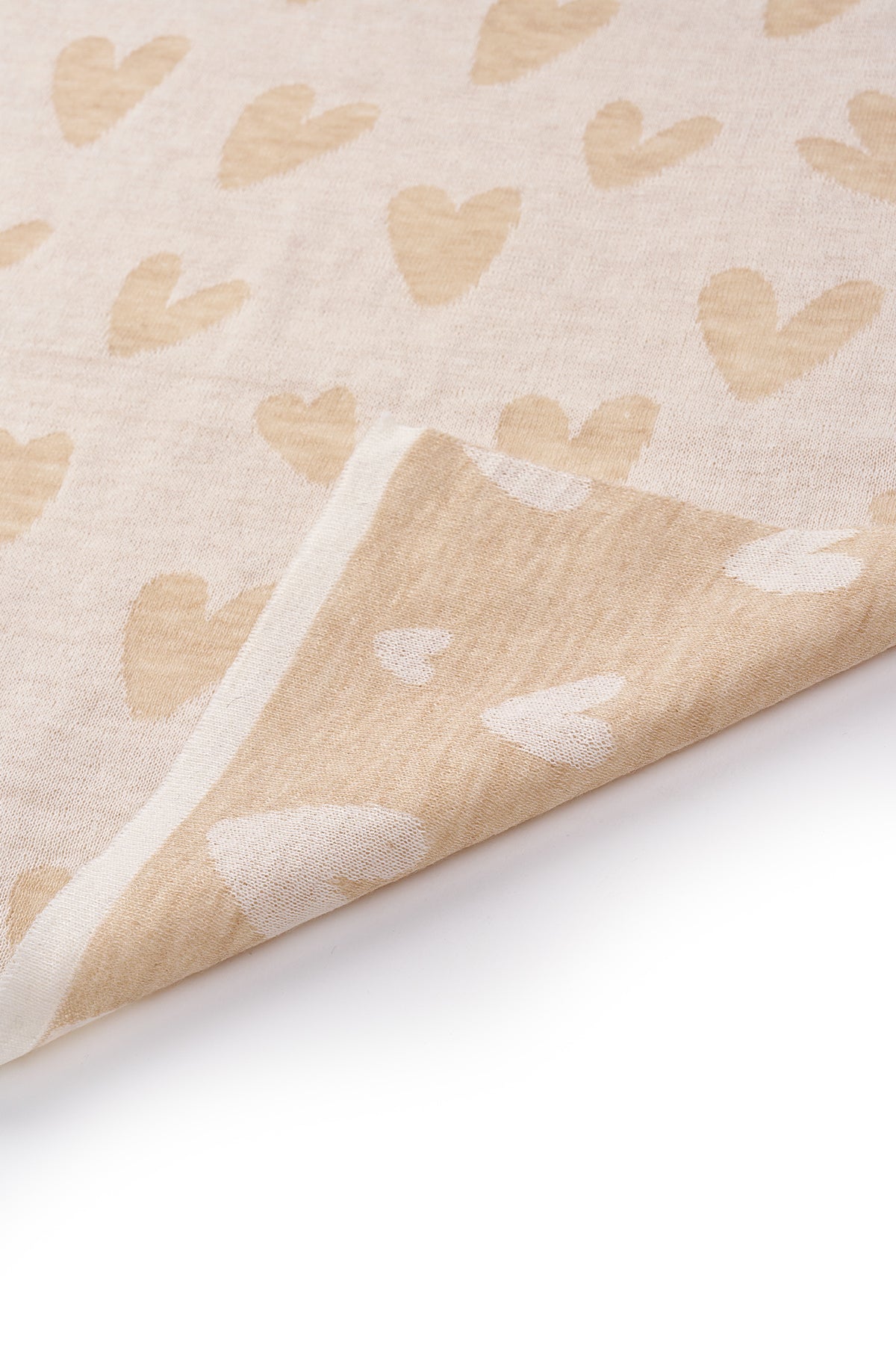 HEARTS SQUARE FOULARD ECRU-BEIGE