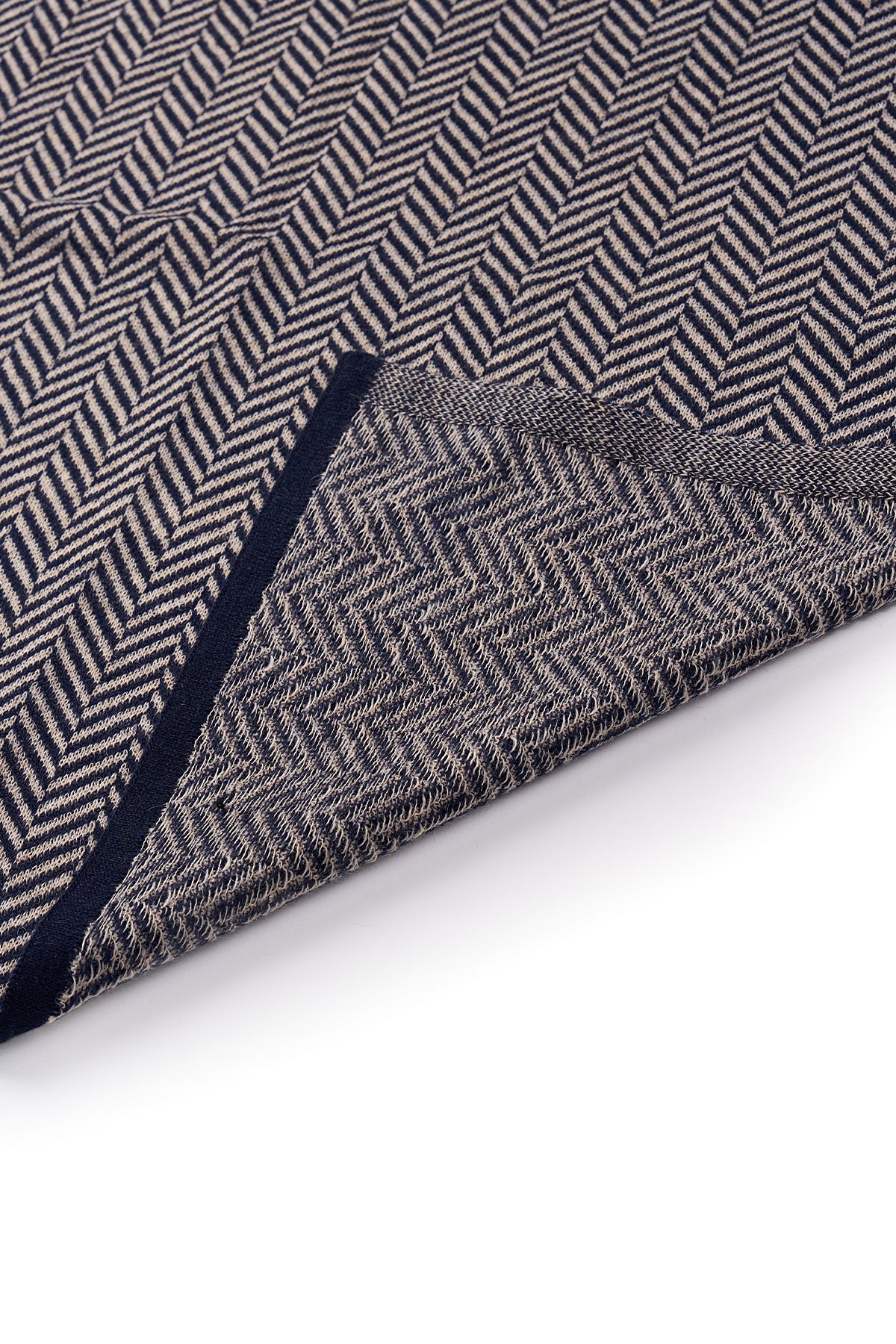 LYCIA SQUARE FOULARD NAVY-BEIGE