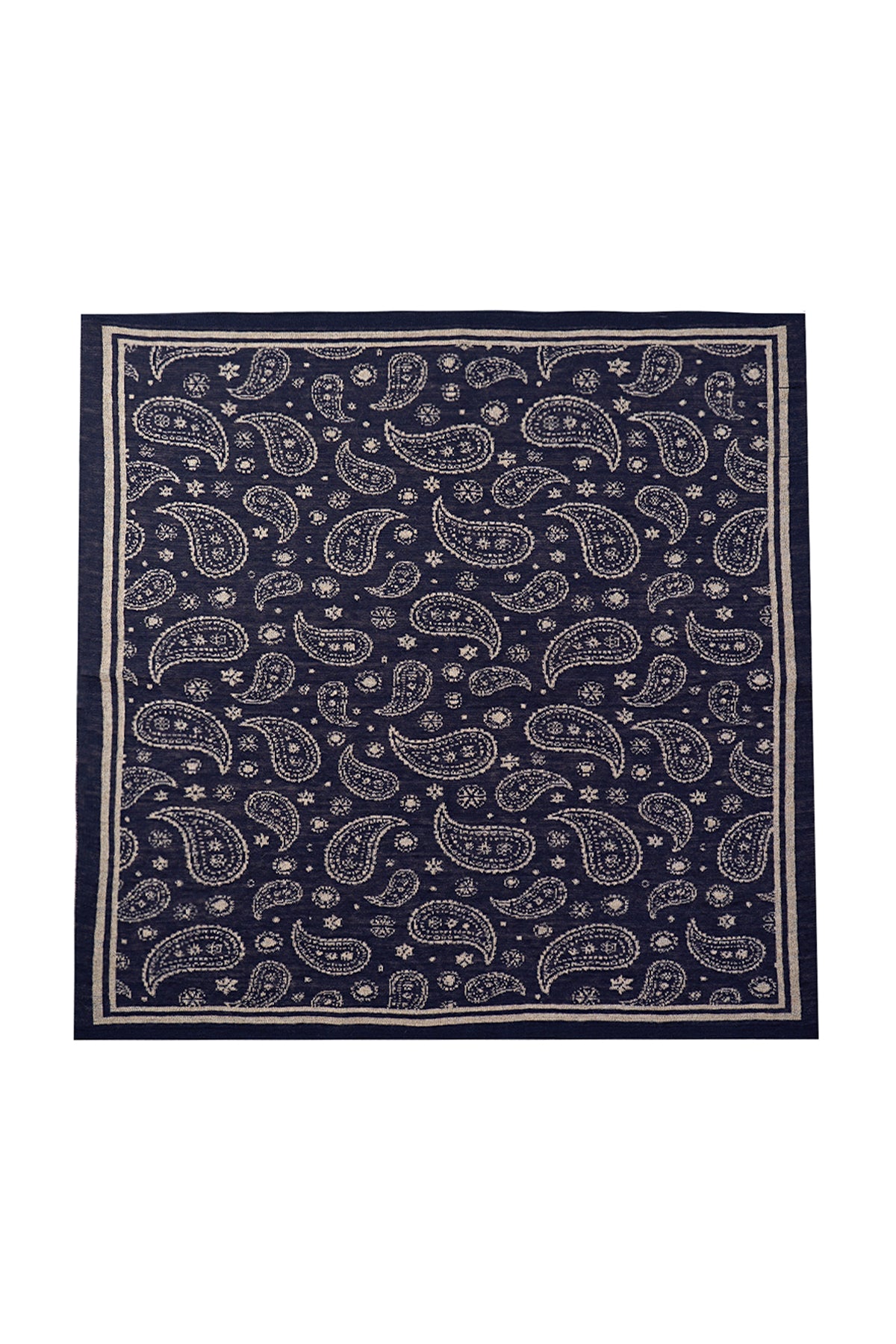 PATARA SQUARE FOULARD NAVY-BEIGE