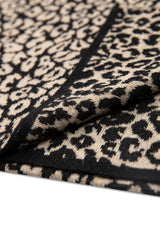 Leopard Shawl Black-Beige