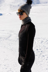 Snowy Hat Black-Beige
